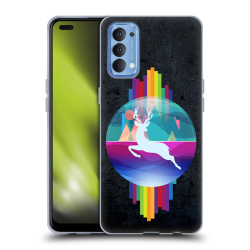 Dave Loblaw Contemporary Art Deer In Dome Soft Gel Case for OPPO Reno 4 5G