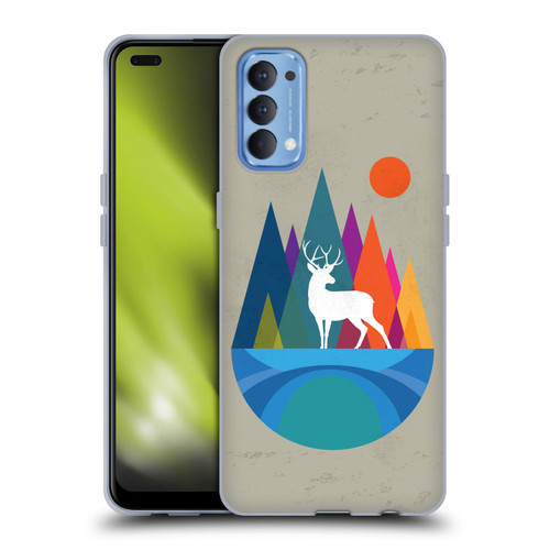 Dave Loblaw Contemporary Art Mountain Deer Soft Gel Case for OPPO Reno 4 5G