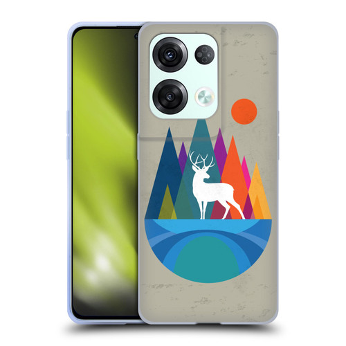 Dave Loblaw Contemporary Art Mountain Deer Soft Gel Case for OPPO Reno8 Pro