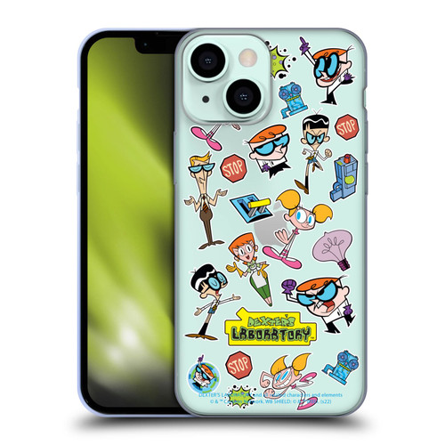 Dexter's Laboratory Graphics Icons Soft Gel Case for Apple iPhone 13 Mini