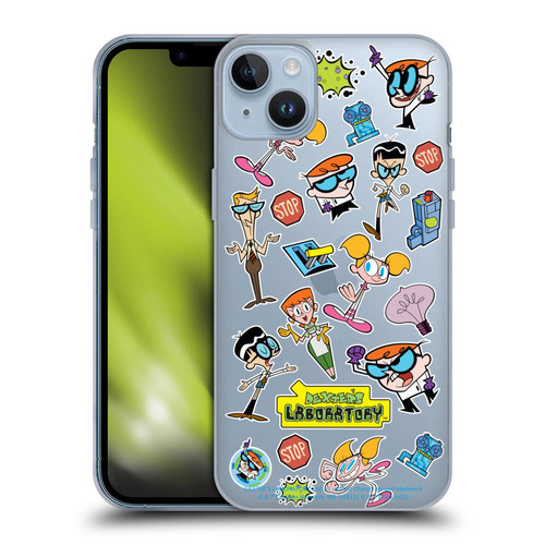 Dexter's Laboratory Graphics Icons Soft Gel Case for Apple iPhone 14 Plus