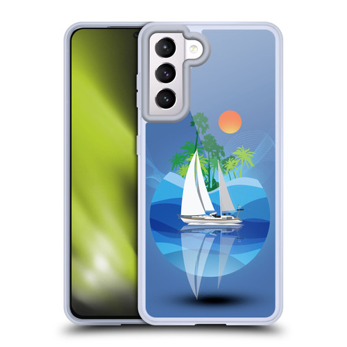 Dave Loblaw Contemporary Art Tropical Waters Soft Gel Case for Samsung Galaxy S21 5G