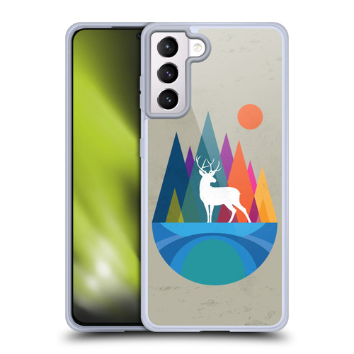 Dave Loblaw Contemporary Art Mountain Deer Soft Gel Case for Samsung Galaxy S21+ 5G