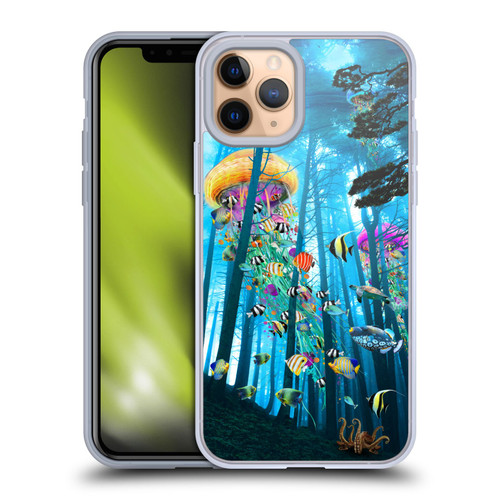 Dave Loblaw Jellyfish Electric Jellyfish In A Mist Soft Gel Case for Apple iPhone 11 Pro