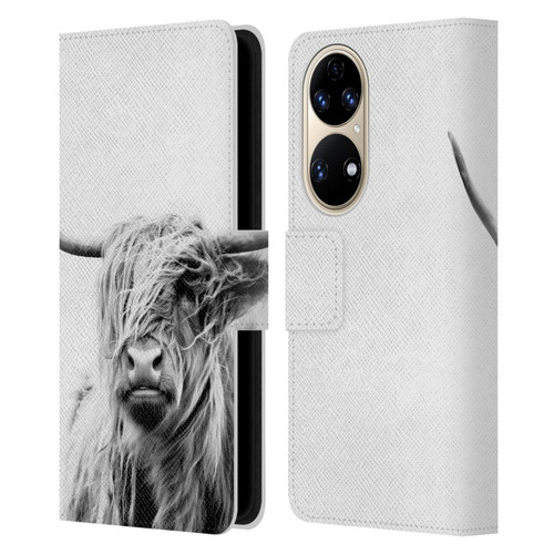 Dorit Fuhg Travel Stories Portrait of a Highland Cow Leather Book Wallet Case Cover For Huawei P50