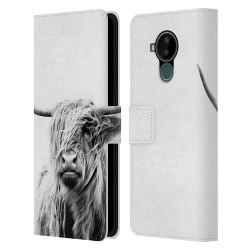 Dorit Fuhg Travel Stories Portrait of a Highland Cow Leather Book Wallet Case Cover For Nokia C30