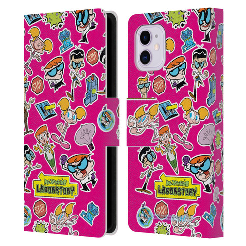 Dexter's Laboratory Graphics Icons Leather Book Wallet Case Cover For Apple iPhone 11