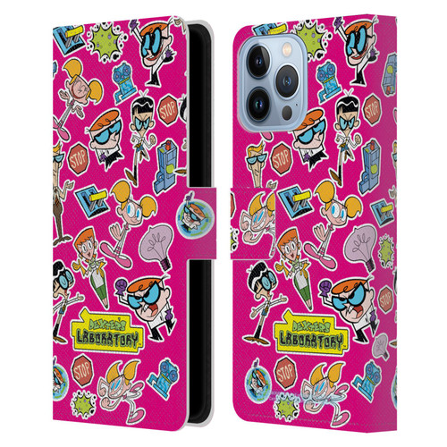 Dexter's Laboratory Graphics Icons Leather Book Wallet Case Cover For Apple iPhone 13 Pro Max