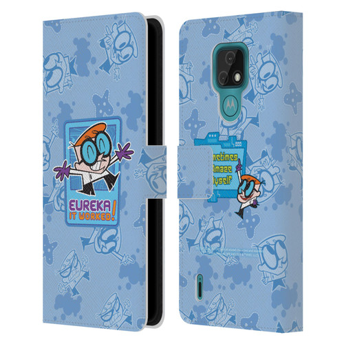 Dexter's Laboratory Graphics It Worked Leather Book Wallet Case Cover For Motorola Moto E7