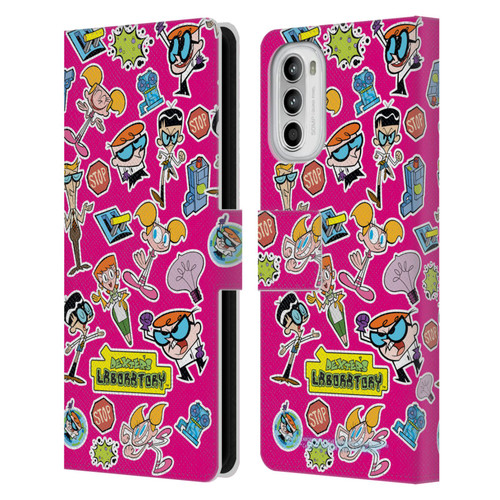 Dexter's Laboratory Graphics Icons Leather Book Wallet Case Cover For Motorola Moto G52