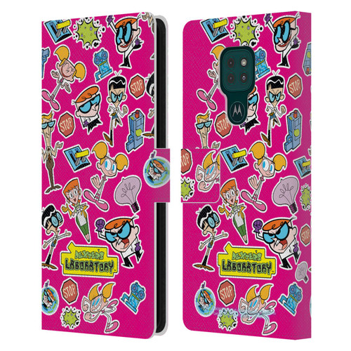 Dexter's Laboratory Graphics Icons Leather Book Wallet Case Cover For Motorola Moto G9 Play
