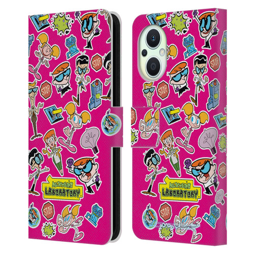 Dexter's Laboratory Graphics Icons Leather Book Wallet Case Cover For OPPO Reno8 Lite