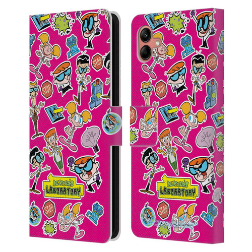 Dexter's Laboratory Graphics Icons Leather Book Wallet Case Cover For Samsung Galaxy A04 (2022)