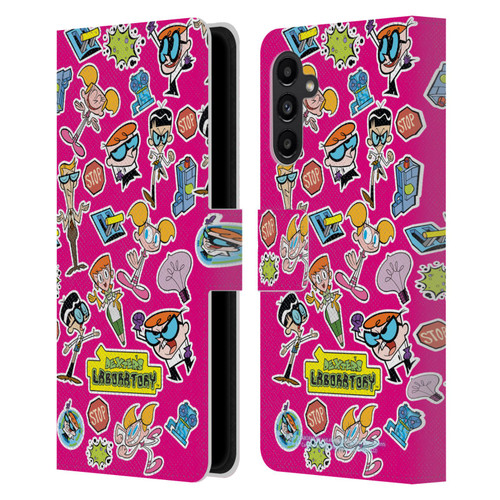 Dexter's Laboratory Graphics Icons Leather Book Wallet Case Cover For Samsung Galaxy A13 5G (2021)