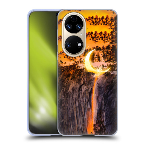 Dave Loblaw Sci-Fi And Surreal Fire Canyon Moon Soft Gel Case for Huawei P50