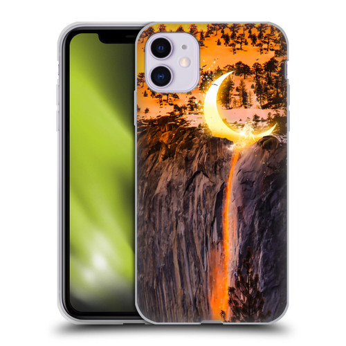 Dave Loblaw Sci-Fi And Surreal Fire Canyon Moon Soft Gel Case for Apple iPhone 11