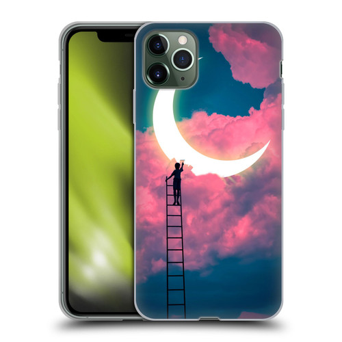 Dave Loblaw Sci-Fi And Surreal Boy Painting Moon Clouds Soft Gel Case for Apple iPhone 11 Pro Max