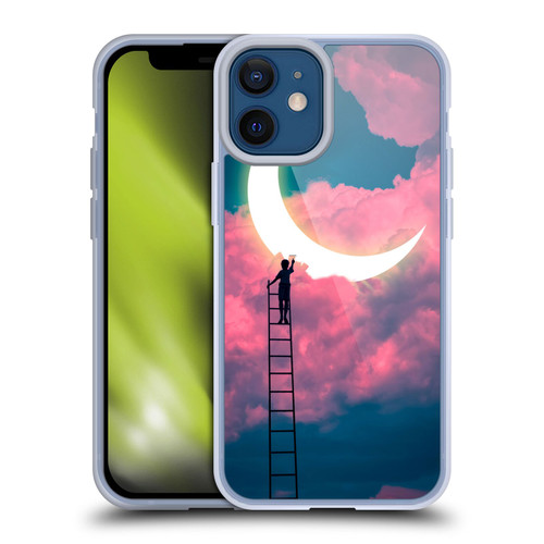 Dave Loblaw Sci-Fi And Surreal Boy Painting Moon Clouds Soft Gel Case for Apple iPhone 12 Mini