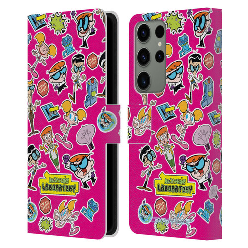 Dexter's Laboratory Graphics Icons Leather Book Wallet Case Cover For Samsung Galaxy S23 Ultra 5G
