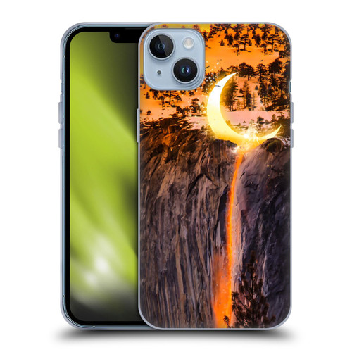 Dave Loblaw Sci-Fi And Surreal Fire Canyon Moon Soft Gel Case for Apple iPhone 14 Plus