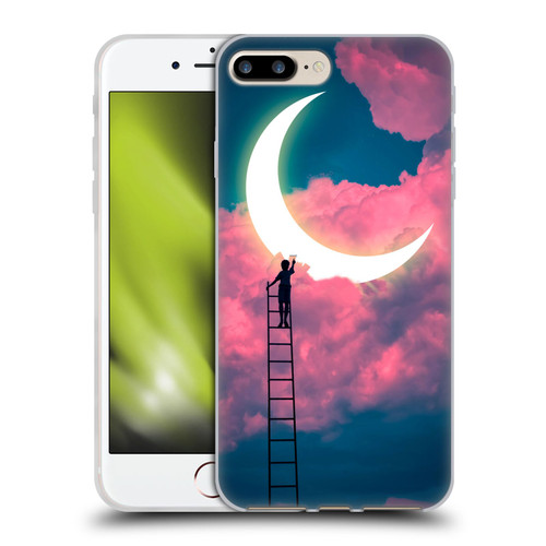 Dave Loblaw Sci-Fi And Surreal Boy Painting Moon Clouds Soft Gel Case for Apple iPhone 7 Plus / iPhone 8 Plus