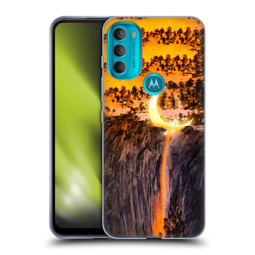 Dave Loblaw Sci-Fi And Surreal Fire Canyon Moon Soft Gel Case for Motorola Moto G71 5G