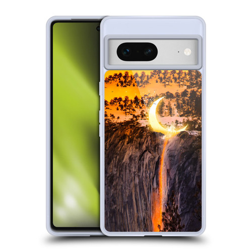 Dave Loblaw Sci-Fi And Surreal Fire Canyon Moon Soft Gel Case for Google Pixel 7