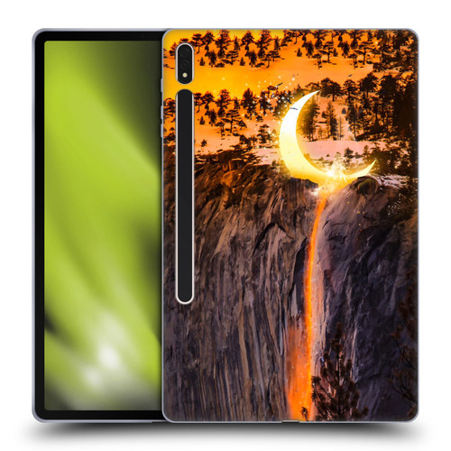 Dave Loblaw Sci-Fi And Surreal Fire Canyon Moon Soft Gel Case for Samsung Galaxy Tab S8 Plus