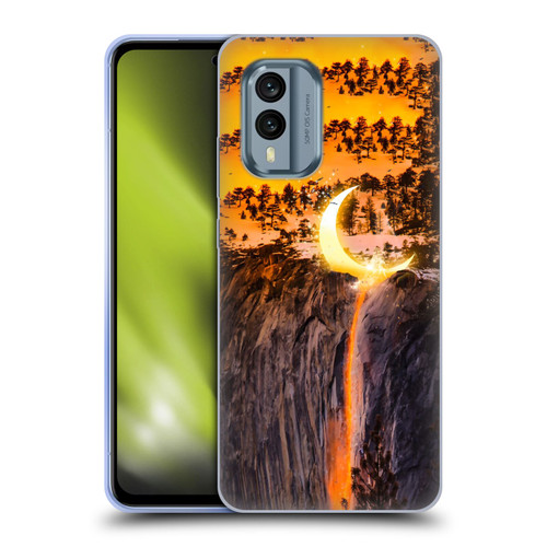 Dave Loblaw Sci-Fi And Surreal Fire Canyon Moon Soft Gel Case for Nokia X30