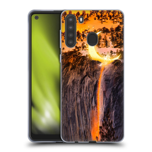 Dave Loblaw Sci-Fi And Surreal Fire Canyon Moon Soft Gel Case for Samsung Galaxy A21 (2020)