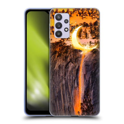 Dave Loblaw Sci-Fi And Surreal Fire Canyon Moon Soft Gel Case for Samsung Galaxy A32 5G / M32 5G (2021)