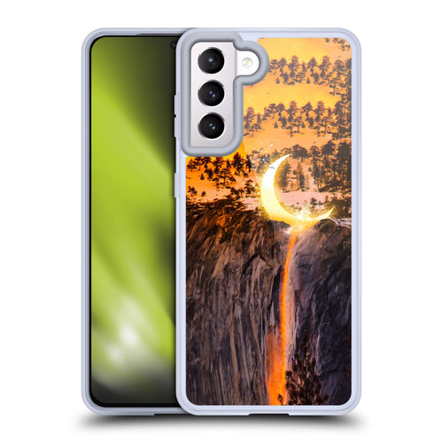 Dave Loblaw Sci-Fi And Surreal Fire Canyon Moon Soft Gel Case for Samsung Galaxy S21 5G