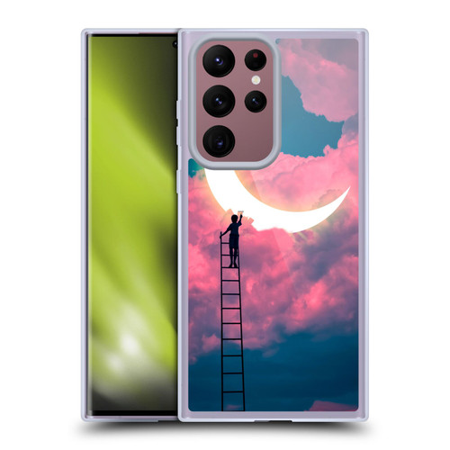 Dave Loblaw Sci-Fi And Surreal Boy Painting Moon Clouds Soft Gel Case for Samsung Galaxy S22 Ultra 5G