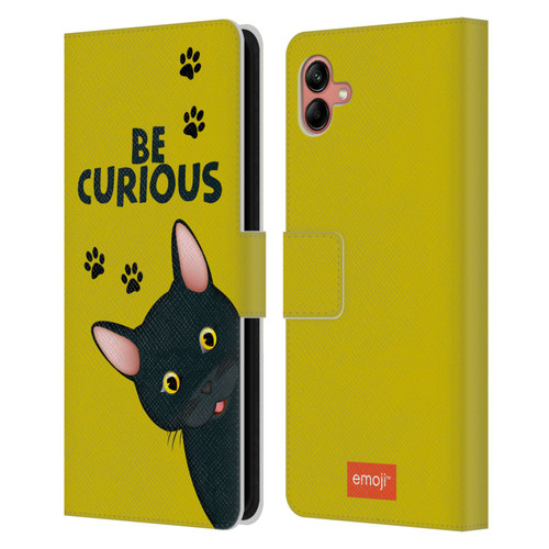 emoji® Cats Curious Leather Book Wallet Case Cover For Samsung Galaxy A04 (2022)