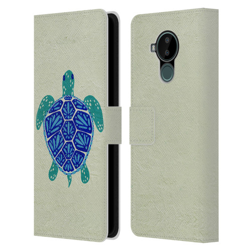 Cat Coquillette Sea Turtle Blue Leather Book Wallet Case Cover For Nokia C30