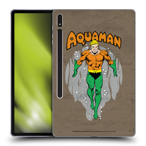 Aquaman DC Comics Fast Fashion Classic Distressed Look Soft Gel Case for Samsung Galaxy Tab S8 Plus