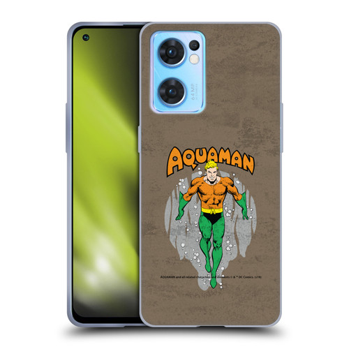 Aquaman DC Comics Fast Fashion Classic Distressed Look Soft Gel Case for OPPO Reno7 5G / Find X5 Lite