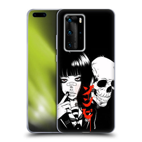 Zombie Makeout Club Art Girl And Skull Soft Gel Case for Huawei P40 Pro / P40 Pro Plus 5G