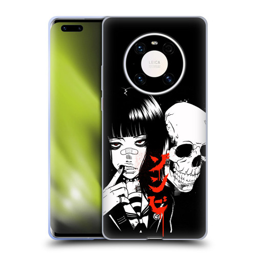 Zombie Makeout Club Art Girl And Skull Soft Gel Case for Huawei Mate 40 Pro 5G