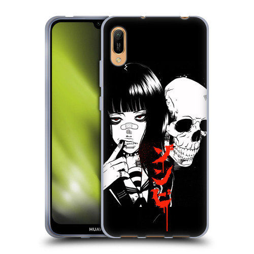 Zombie Makeout Club Art Girl And Skull Soft Gel Case for Huawei Y6 Pro (2019)