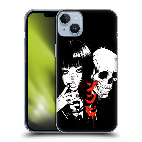 Zombie Makeout Club Art Girl And Skull Soft Gel Case for Apple iPhone 14 Plus