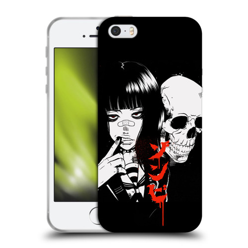 Zombie Makeout Club Art Girl And Skull Soft Gel Case for Apple iPhone 5 / 5s / iPhone SE 2016