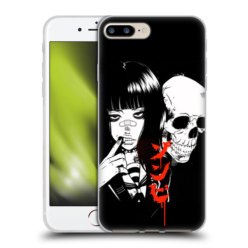 Zombie Makeout Club Art Girl And Skull Soft Gel Case for Apple iPhone 7 Plus / iPhone 8 Plus