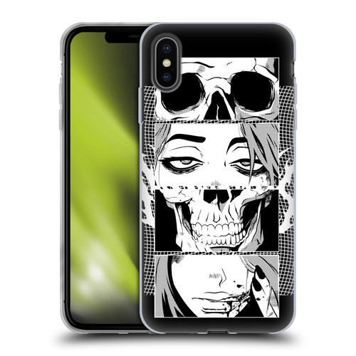Zombie Makeout Club Art Skull Collage Soft Gel Case for Apple iPhone XS Max