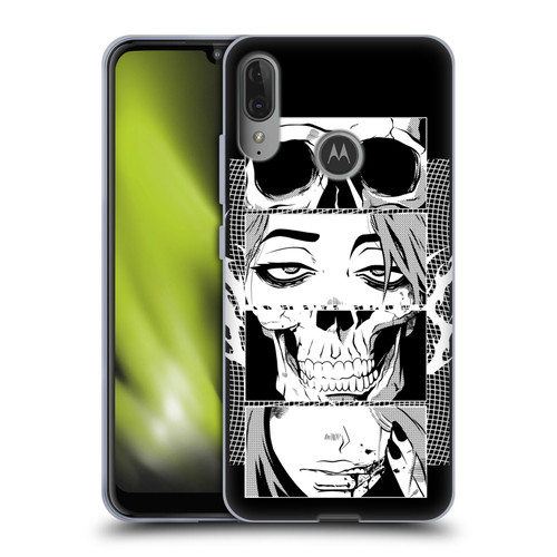 Zombie Makeout Club Art Skull Collage Soft Gel Case for Motorola Moto E6 Plus