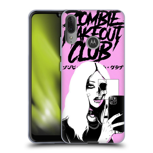 Zombie Makeout Club Art Selfie Skull Soft Gel Case for Motorola Moto E6 Plus