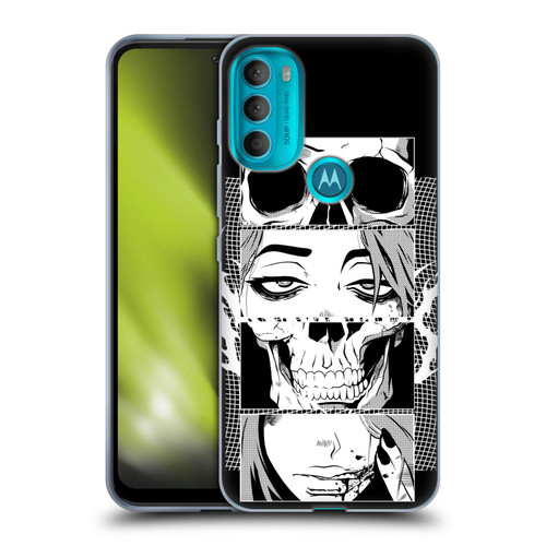 Zombie Makeout Club Art Skull Collage Soft Gel Case for Motorola Moto G71 5G