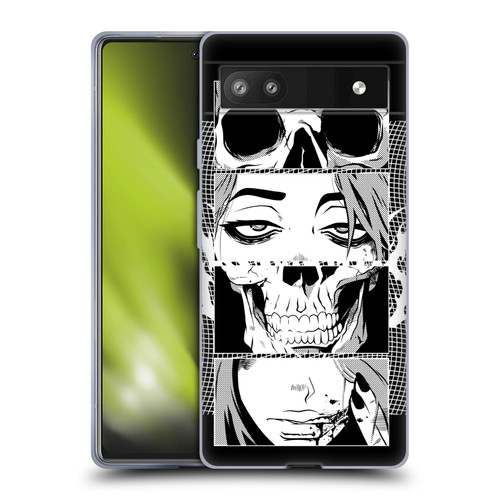 Zombie Makeout Club Art Skull Collage Soft Gel Case for Google Pixel 6a