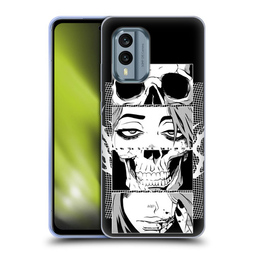 Zombie Makeout Club Art Skull Collage Soft Gel Case for Nokia X30