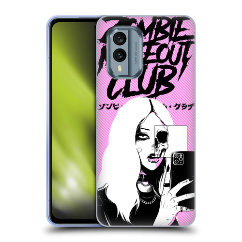 Zombie Makeout Club Art Selfie Skull Soft Gel Case for Nokia X30
